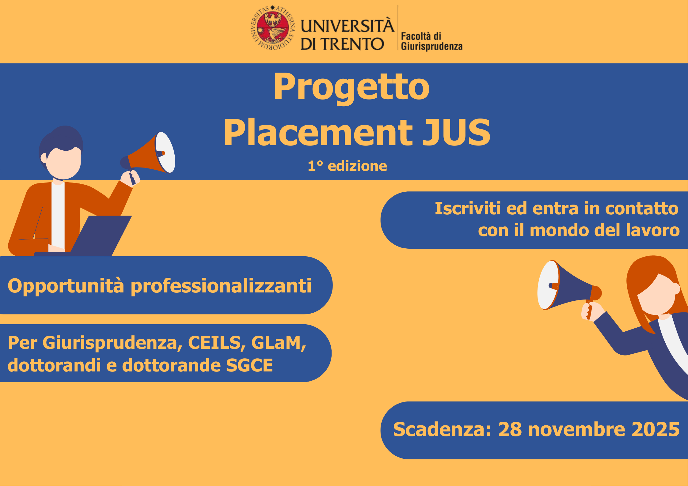 Locandina del progetto, che riporta a chi è rivolto e la scadenza