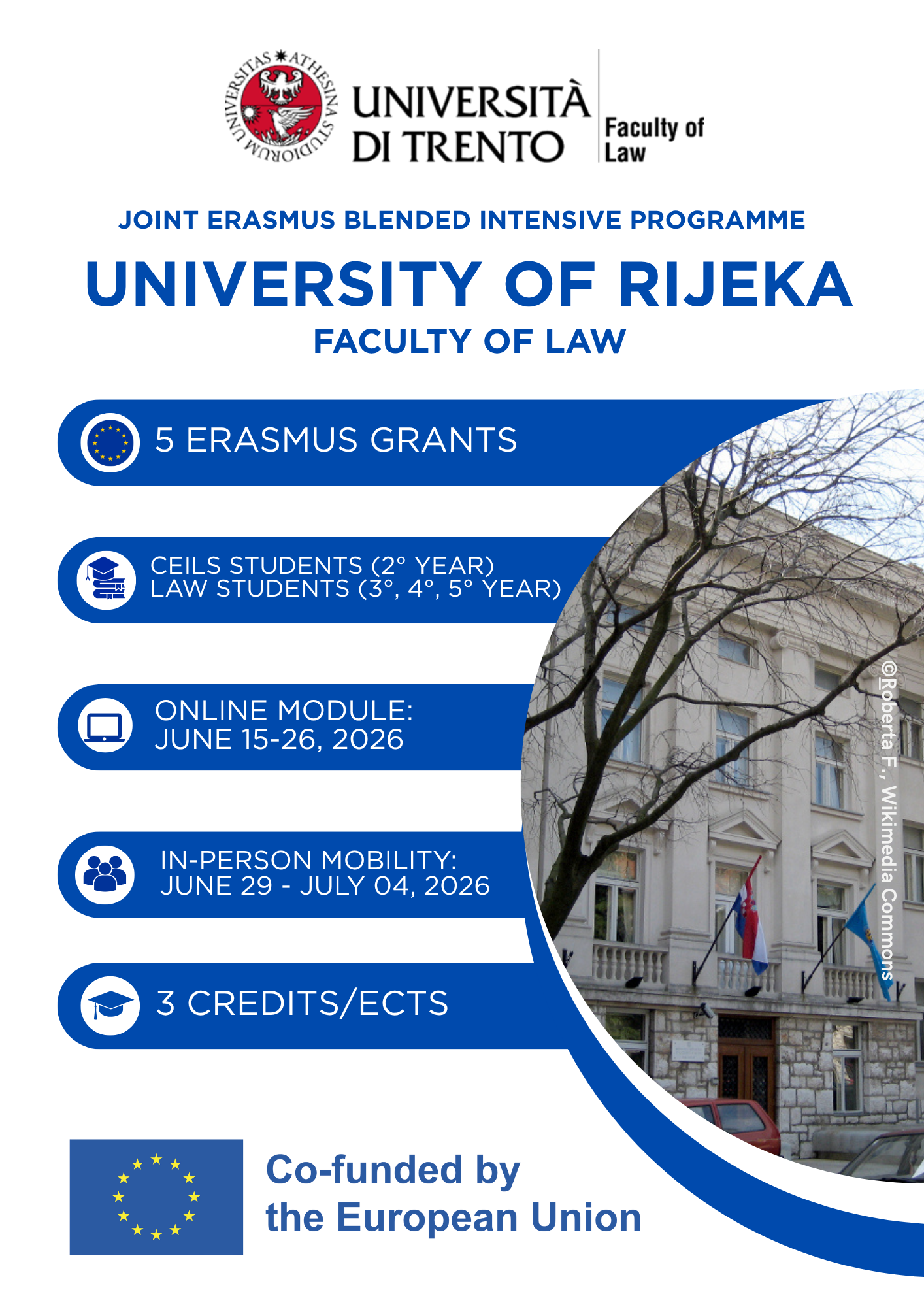 Erasmus BIP Summer School Rijeka 2026 - flyer